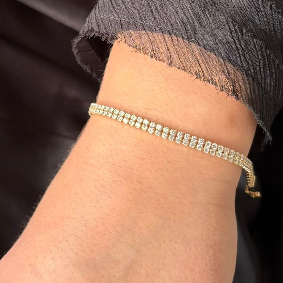 Zirkon Taşlı Gold Bileklik 