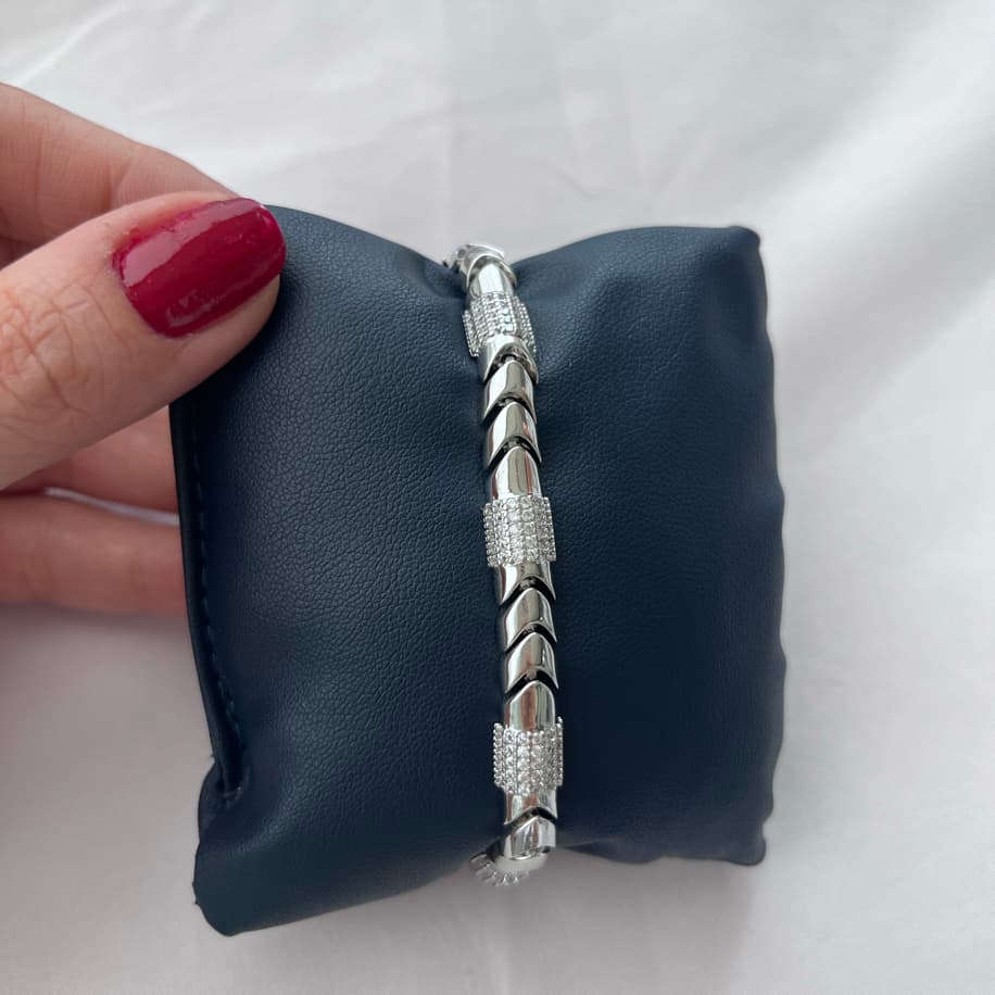 Zirkon Taşlı Silver Bileklik