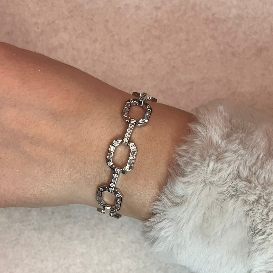 Premium Silver Taşlı Bileklik