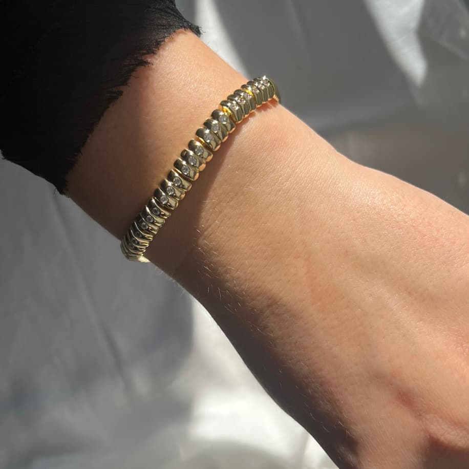 Premium Gold Taşlı Bileklik