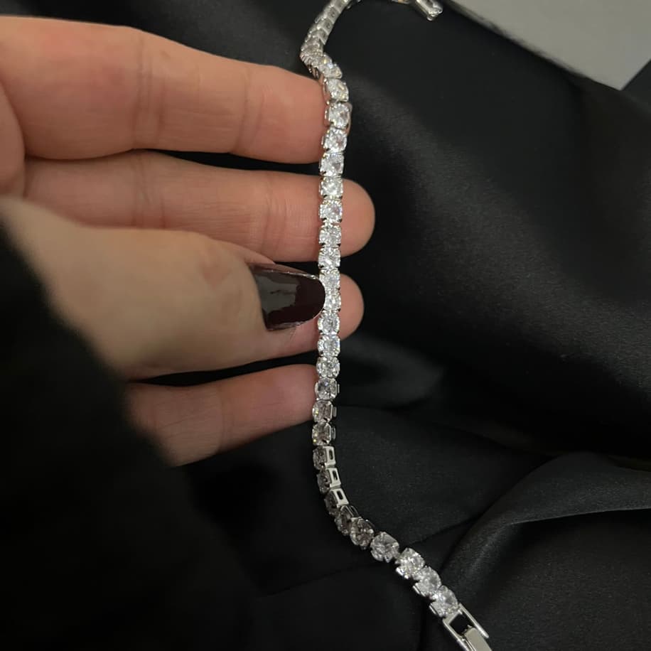 Premium Silver Taşlı Bileklik