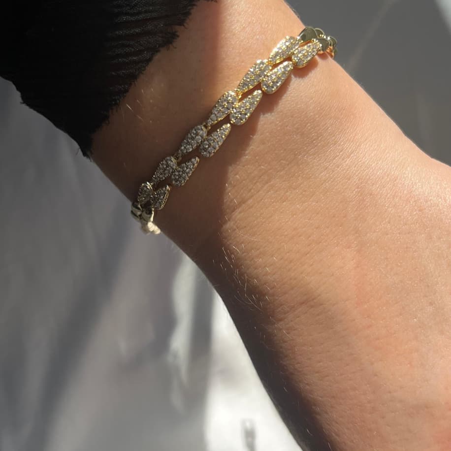 Premium Gold Taşlı Bileklik