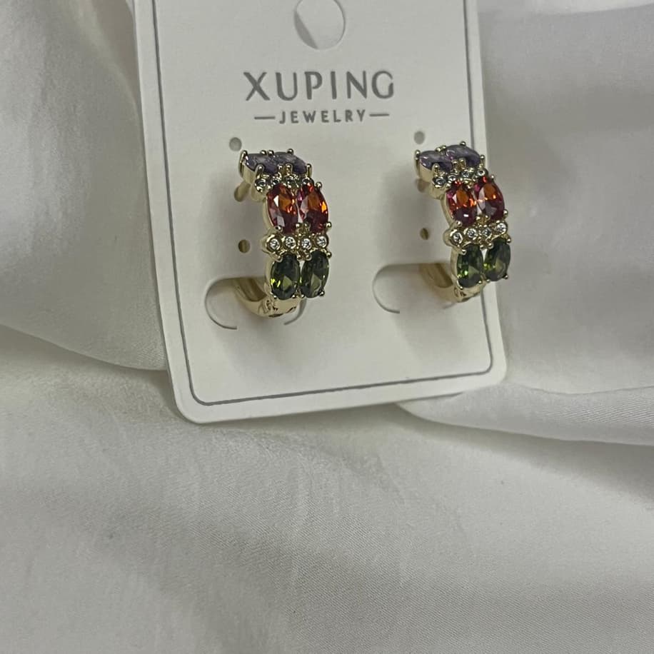 Premium Renkli Taşlı Küpe