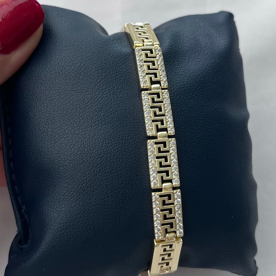 Zirkon Taşlı Labirent Bileklik