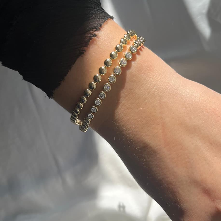 Premium Gold Taşlı Bileklik