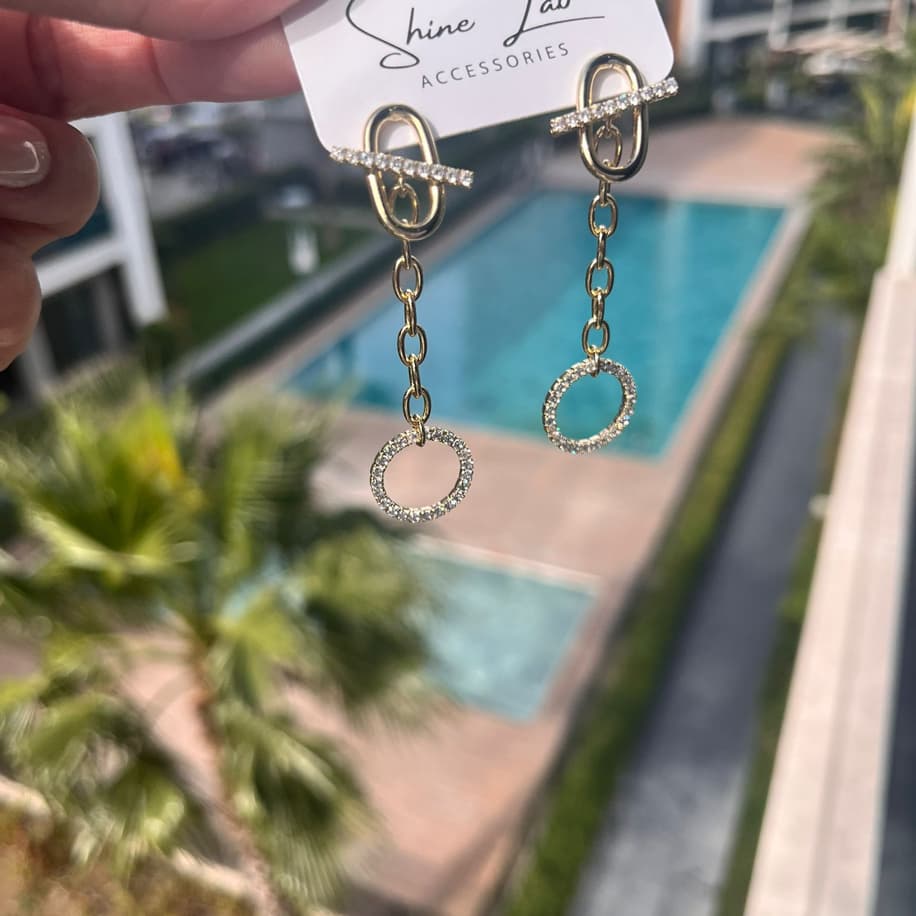 Premium Taşlı Küpe