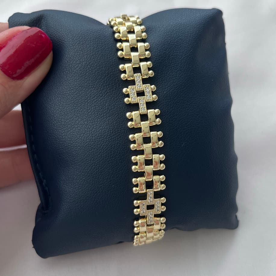 Zirkon Taşlı Hasır Bileklik 