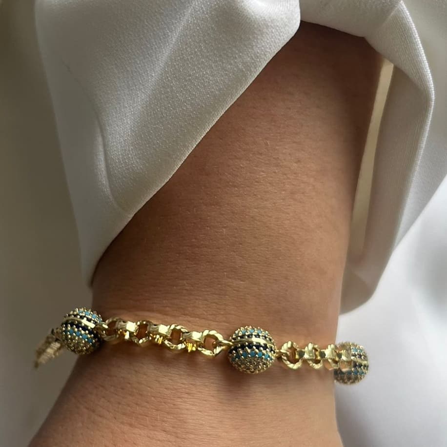 Premium Gold Taşlı Bileklik