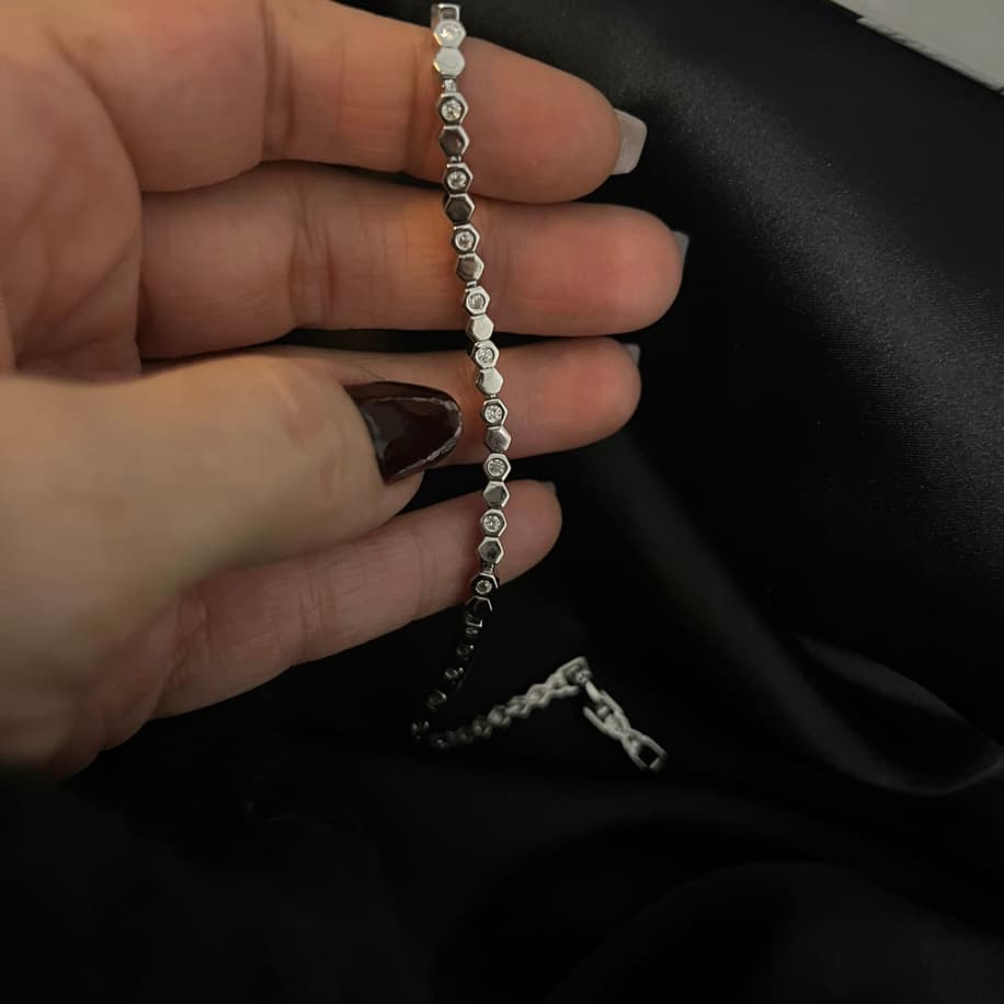 Premium Silver Taşlı Bileklik