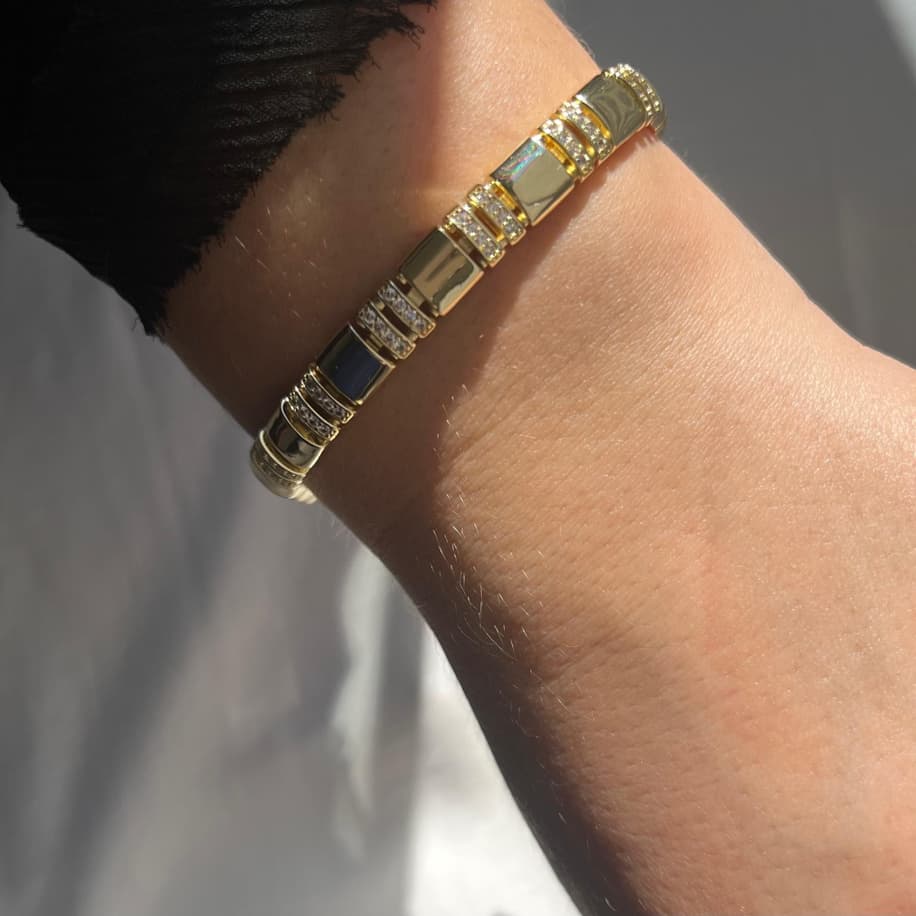 Premium Gold Taşlı Bileklik