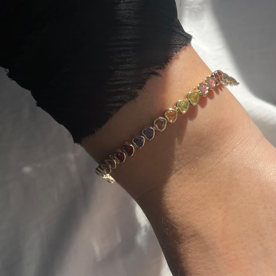 Premium Gold Renkli Taşlı Bileklik